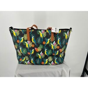Pink Lining‎ Notting Hill Tote Bag Parrot Tropical Print Diaper Changing Bag